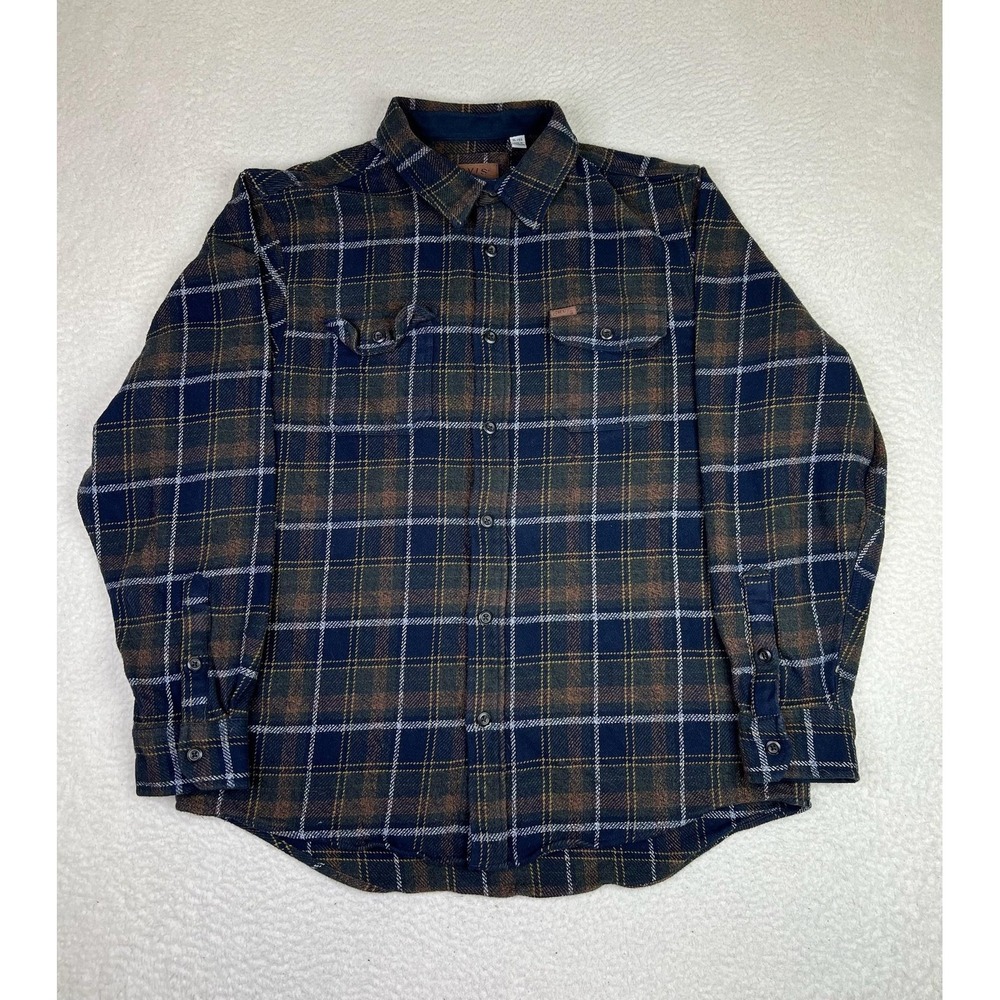 Orvis Shirt Mens‎ XL Blue Plaid Flannel Long Sleeve Button Up Outdoor Casual